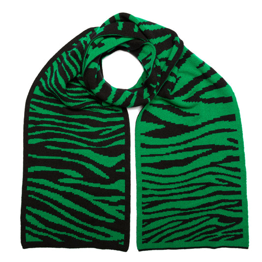 ZEBRA BLANKET SCARF JUNGLE GREEN - GREEN THOMAS