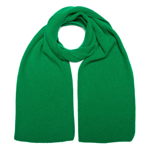 RIBBED SCARF JUNGLE GREEN - GREEN THOMAS