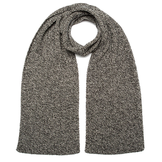 RIBBED SCARF BLACK MARL - GREEN THOMAS