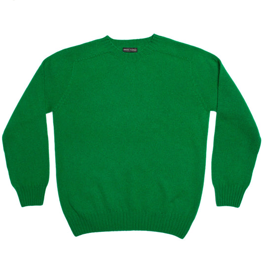 CREW NECK JUMPER JUNGLE GREEN - GREEN THOMAS