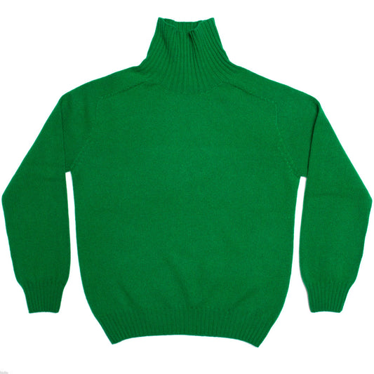 ROLL NECK JUMPER JUNGLE GREEN - GREEN THOMAS