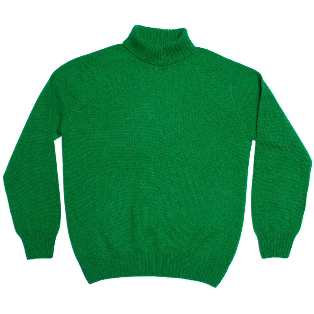 ROLL NECK JUMPER JUNGLE GREEN - GREEN THOMAS