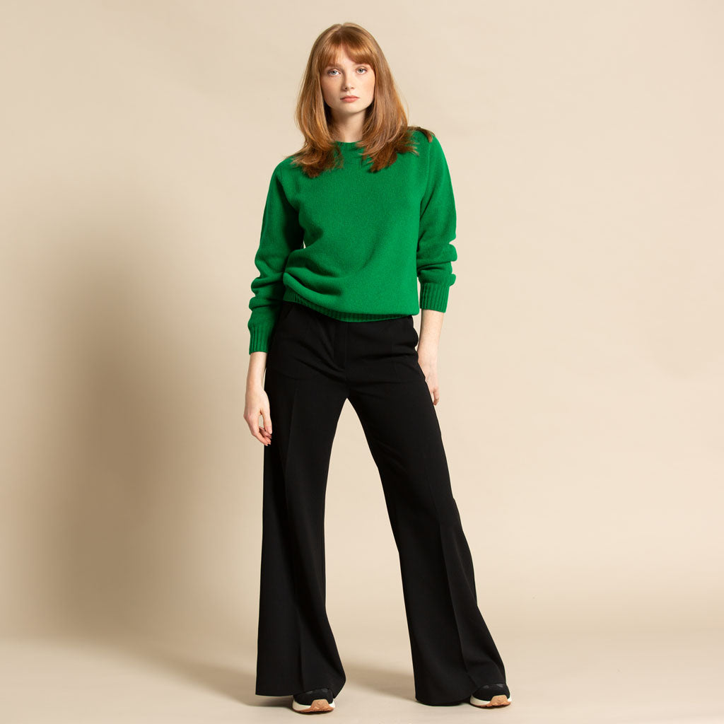 CREW NECK JUMPER JUNGLE GREEN - GREEN THOMAS