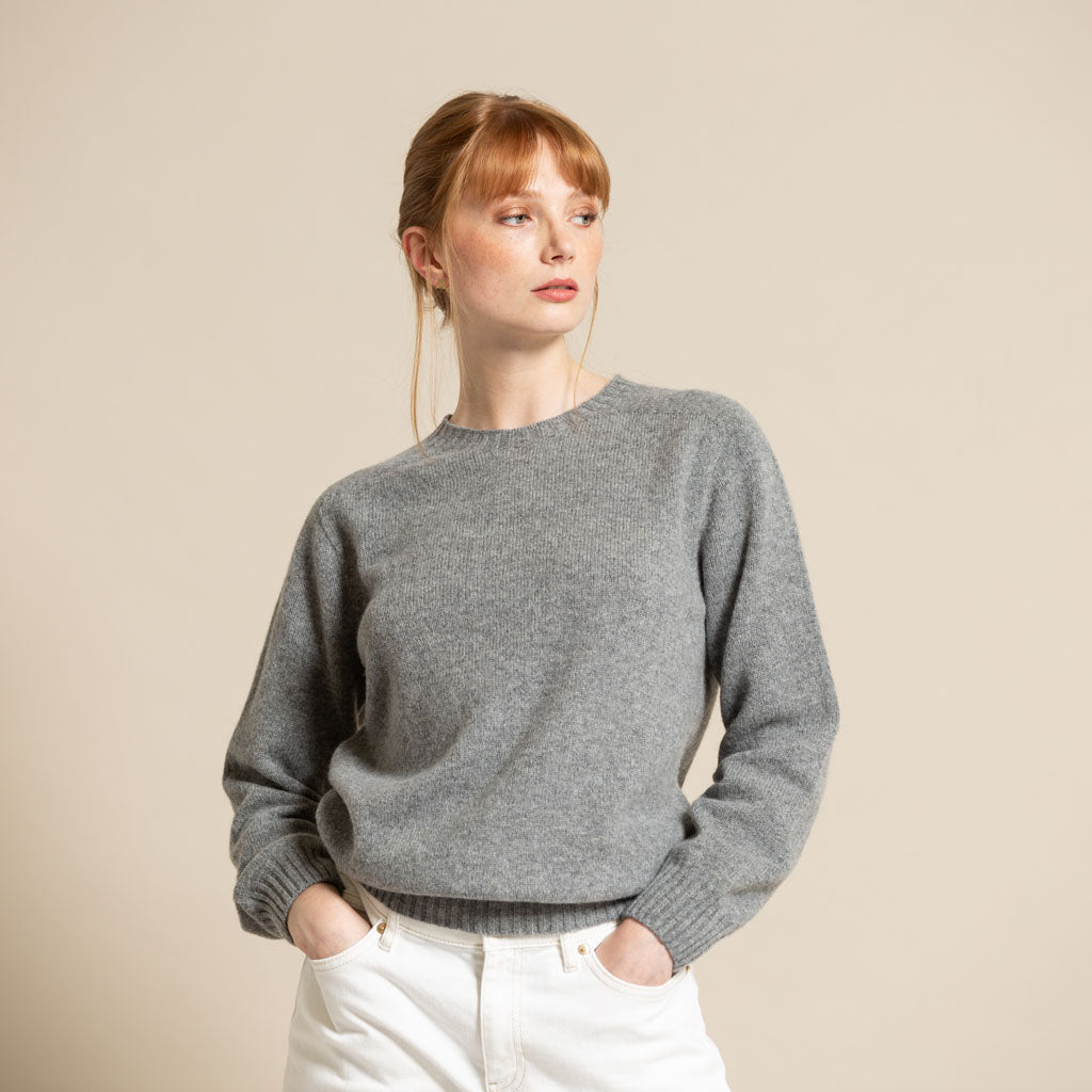 CREW NECK JUMPER SILVER GREY - GREEN THOMAS