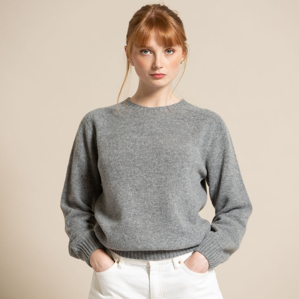 CREW NECK JUMPER SILVER GREY - GREEN THOMAS