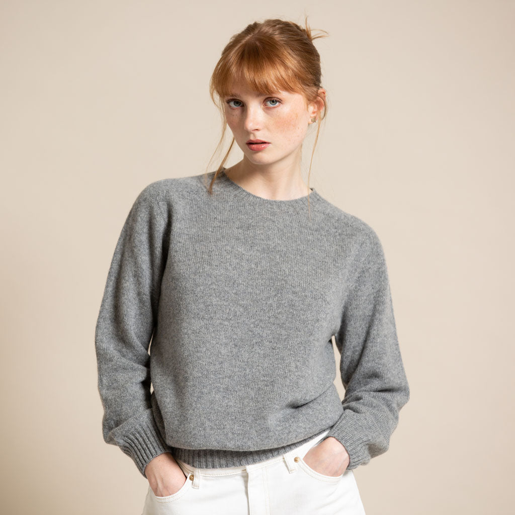 CREW NECK JUMPER SILVER GREY - GREEN THOMAS