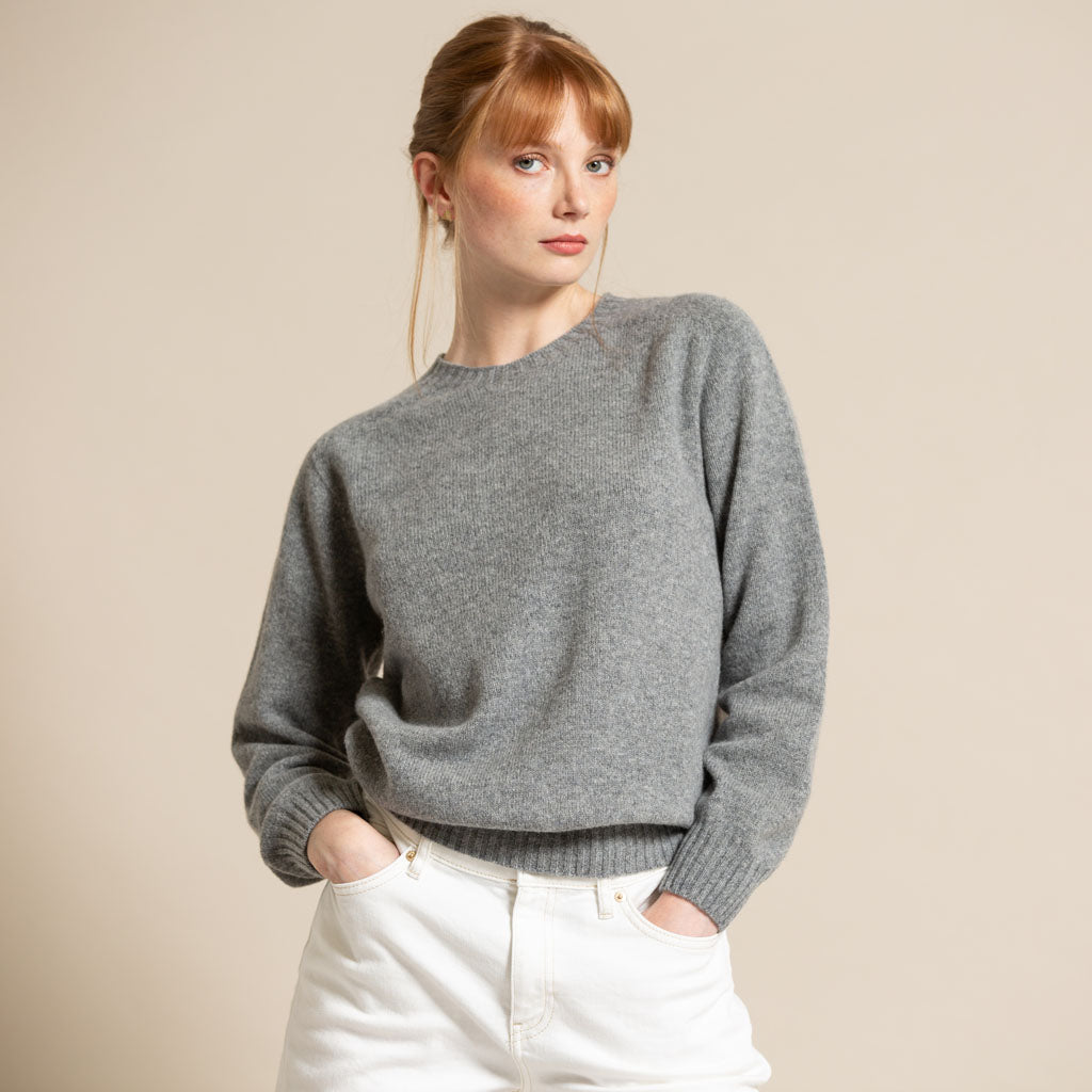 CREW NECK JUMPER SILVER GREY - GREEN THOMAS
