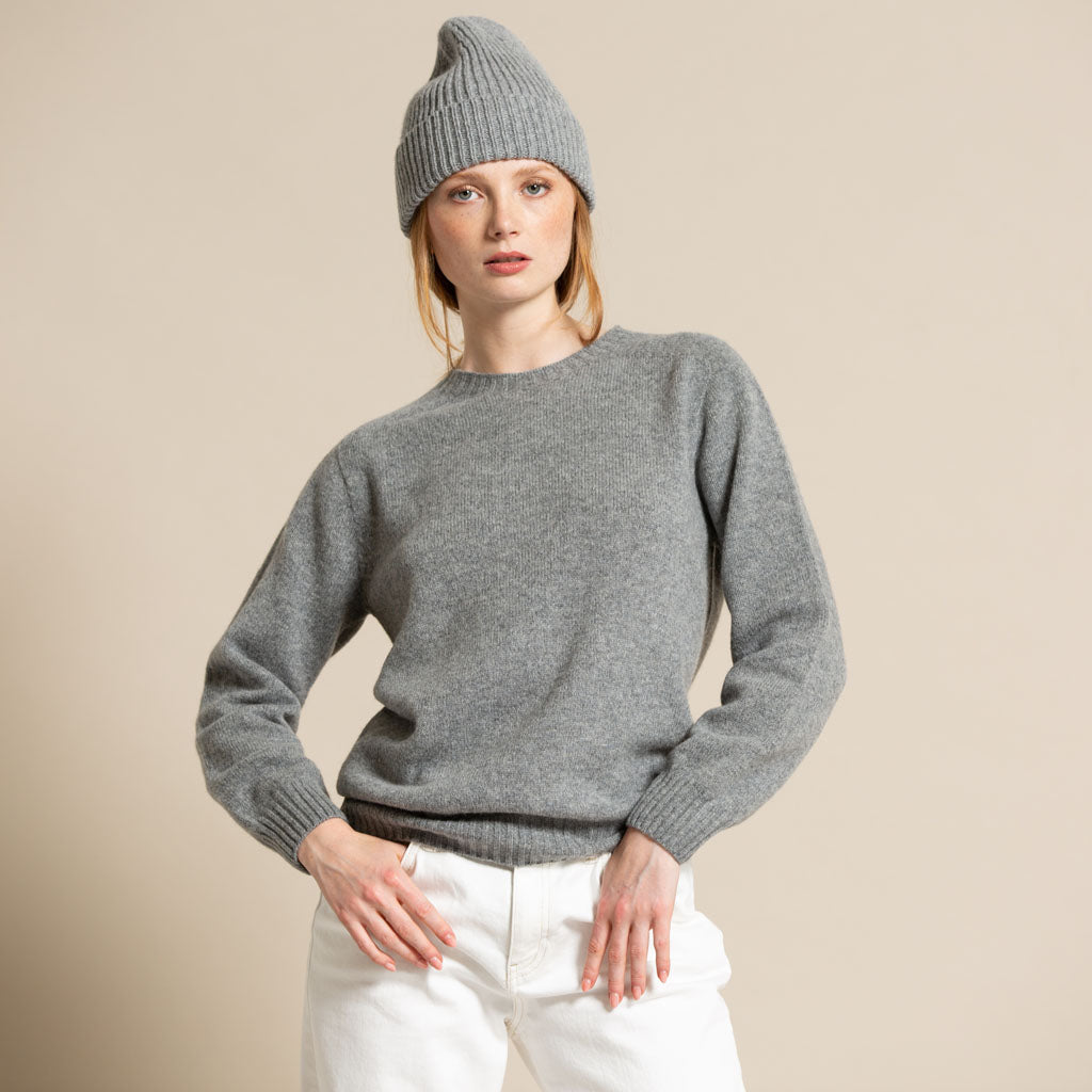 CREW NECK JUMPER SILVER GREY - GREEN THOMAS