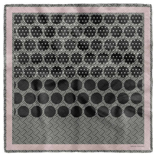 BASKET SILK SCARF BLACK OYSTER - GREEN THOMAS