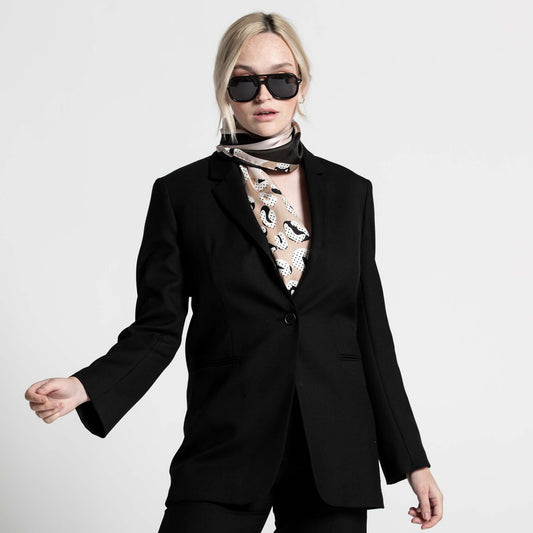 BIG CAT SILK SCARF BLACK OYSTER - GREEN THOMAS