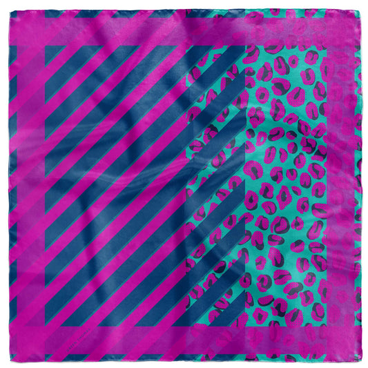 BIG CAT SILK SCARF JEWEL - GREEN THOMAS