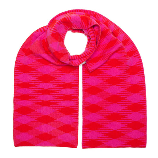ARGYLE BLANKET SCARF PINK MIX - GREEN THOMAS