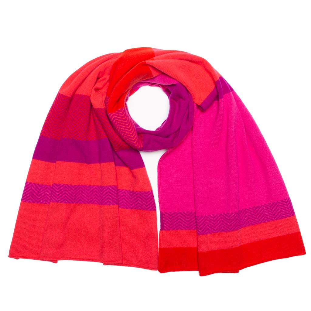 CHEVRON SHAWL PINK MIX - GREEN THOMAS