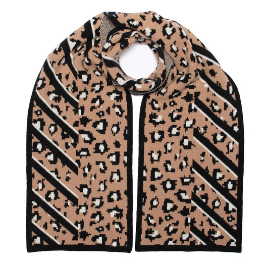 BIG CAT BLANKET SCARF CAMEL BLACK - GREEN THOMAS
