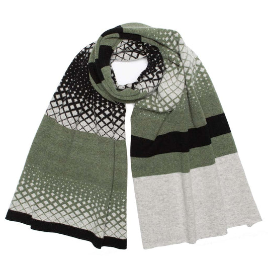 DIAMOND SHAWL KHAKI MIX - GREEN THOMAS
