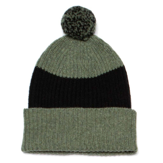 POM HAT KHAKI BLACK - GREEN THOMAS