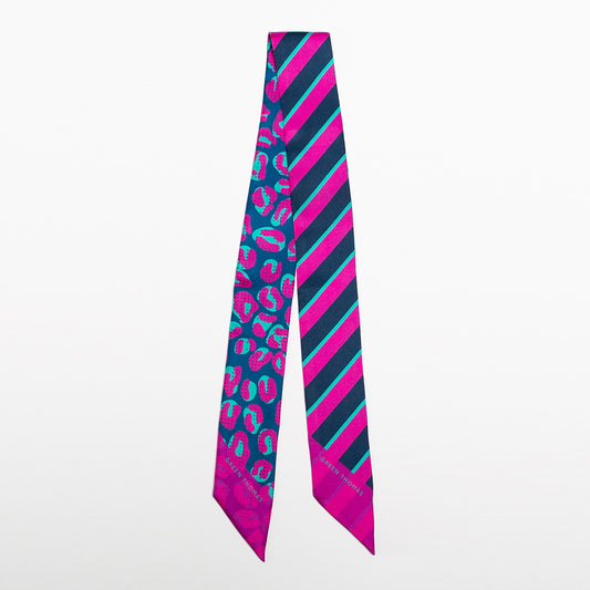 BIG CAT SILK RIBBON SCARF JEWEL - GREEN THOMAS