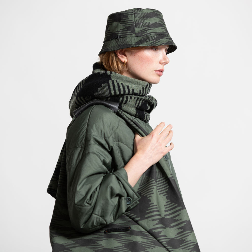 ARGYLE BUCKET HAT KHAKI BLACK - GREEN THOMAS