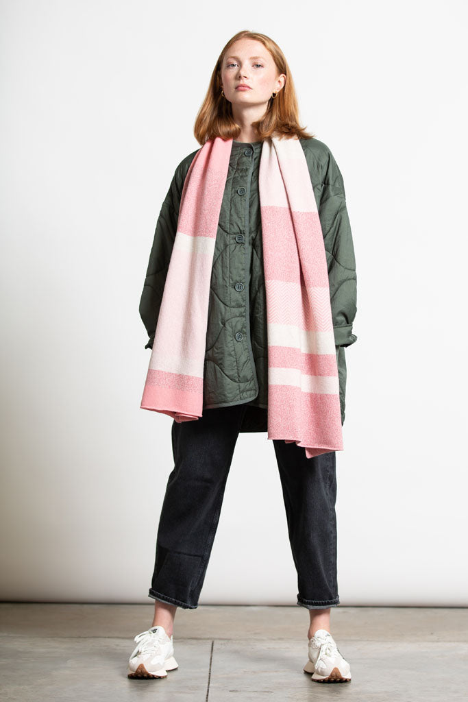 CHEVRON SHAWL BLUSH MIX - GREEN THOMAS