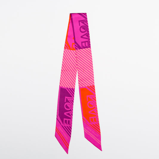 LOVE SILK RIBBON SCARF PINK - GREEN THOMAS
