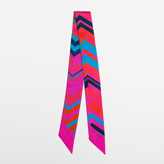 ZAG SILK RIBBON SCARF JAZZ - GREEN THOMAS
