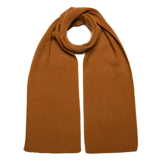 RIBBED SCARF TOFFEE - GREEN THOMAS