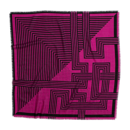 DECO WOOL SILK SQUARE ELECTRIC PINK - GREEN THOMAS