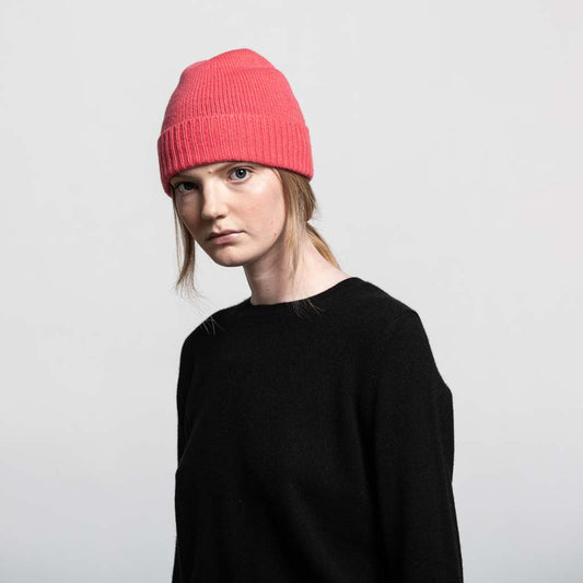 CASHMERE HAT CORAL - GREEN THOMAS